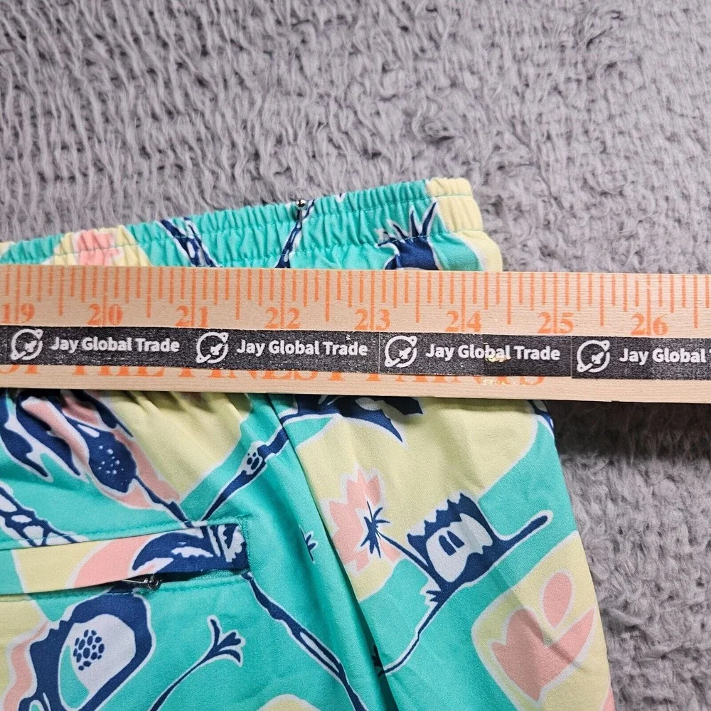 NWT Caribbean Swim Shorts Trunks Men's 4XB Lined‎ Zip Pocket Palm Tree Pineapple